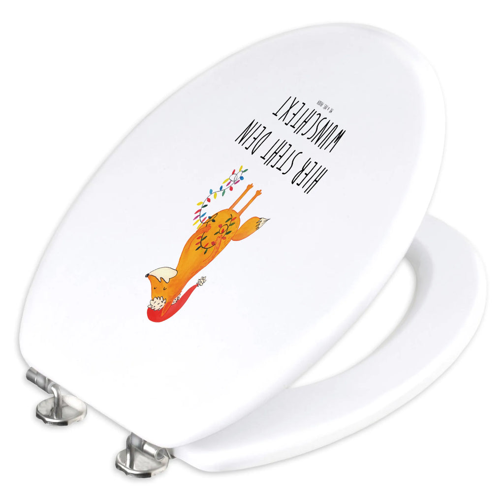 Personalisierter WC Sitz Motiv Fuchs Weihnachten Toilettendeckel mit Namen, WC Sitz mit Namen, Personalisierter WC-Sitz, Personalisierter Klodeckel, Personalisierte Klobrille, Personalisierter Toilettendeckel, Winter, Weihnachten, Weihnachtsdeko, Nikolaus, Advent, Heiligabend, Wintermotiv, Weihnachtszeit, Füchse, Weihnachtsmann, Spruch schön, Fuchs, Geschenk Weihnachten