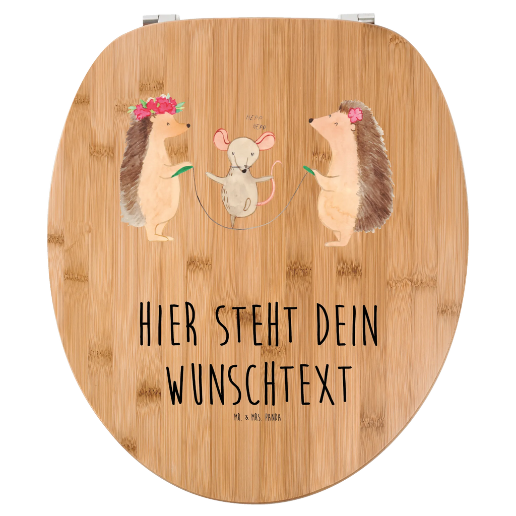 Personalized Toilet Seat Design Hedgehog skipping small animals, cute, funny, cute animal motives, hand drawn, small world, funny sayings, good mood, happy, gifts, gift ideas, special gifts, animal lover, card, children, rope skipping, mouse, kindergarten, hedgehog