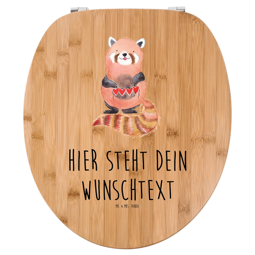 Personalisierter WC Sitz Motiv Roter Panda Personalisierte Klobrille, Personalisierter Toilettendeckel, Toilettendeckel mit Namen, WC Sitz mit Namen, Personalisierter WC-Sitz, Personalisierter Klodeckel, Tiermotive, Gute Laune, lustige Sprüche, Tiere, Lieblingsmensch, Liebling, Panda, Rot, Herz, Liebe