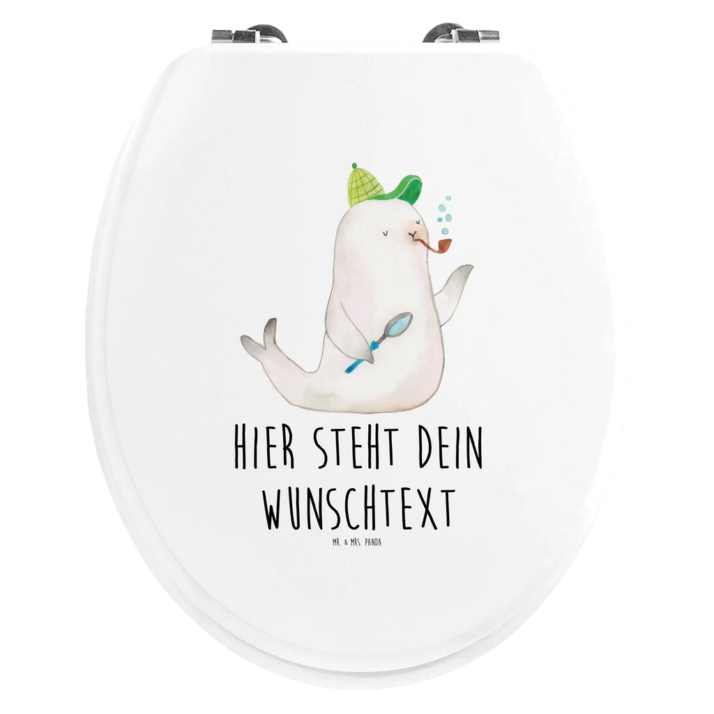 Personalisierter WC Sitz Motiv Robbe Sherlock Toilettendeckel mit Namen, Personalisierter WC-Sitz, Personalisierter Toilettendeckel, WC-Deckel, Personalisierter Klodeckel, Toilettensitz, WC Sitz mit Namen, Personalisierte Klobrille, Lustige Sprüche, Tiere, Tiermotive, Gute Laune