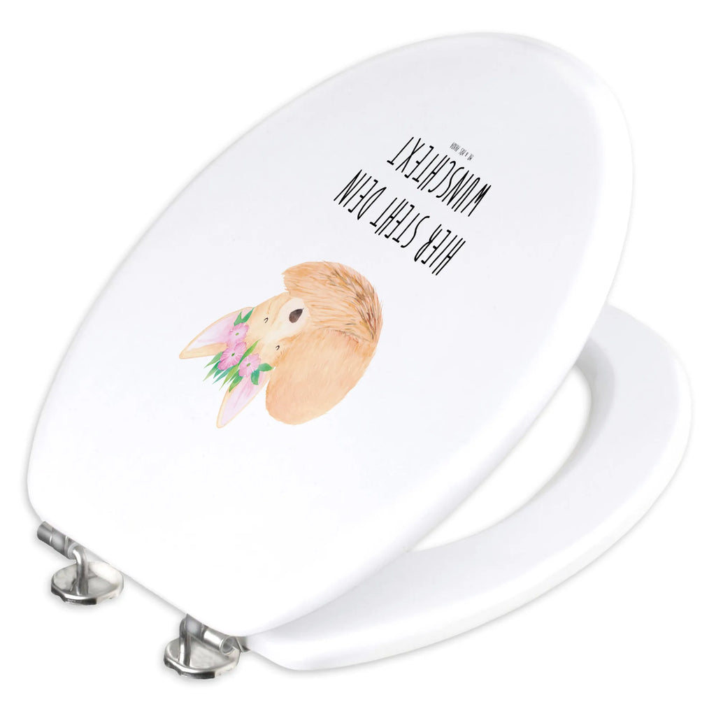 Personalisierter WC Sitz Motiv Wüstenfuchs Blumenkranz Personalisierte Klobrille, Personalisierter WC-Sitz, Personalisierter Klodeckel, Toilettendeckel mit Namen, WC Sitz mit Namen, Personalisierter Toilettendeckel, Afrika, Wildtiere, Blumen, Wüste, Glücklich, Wüstenfuchs, Blumenkranz