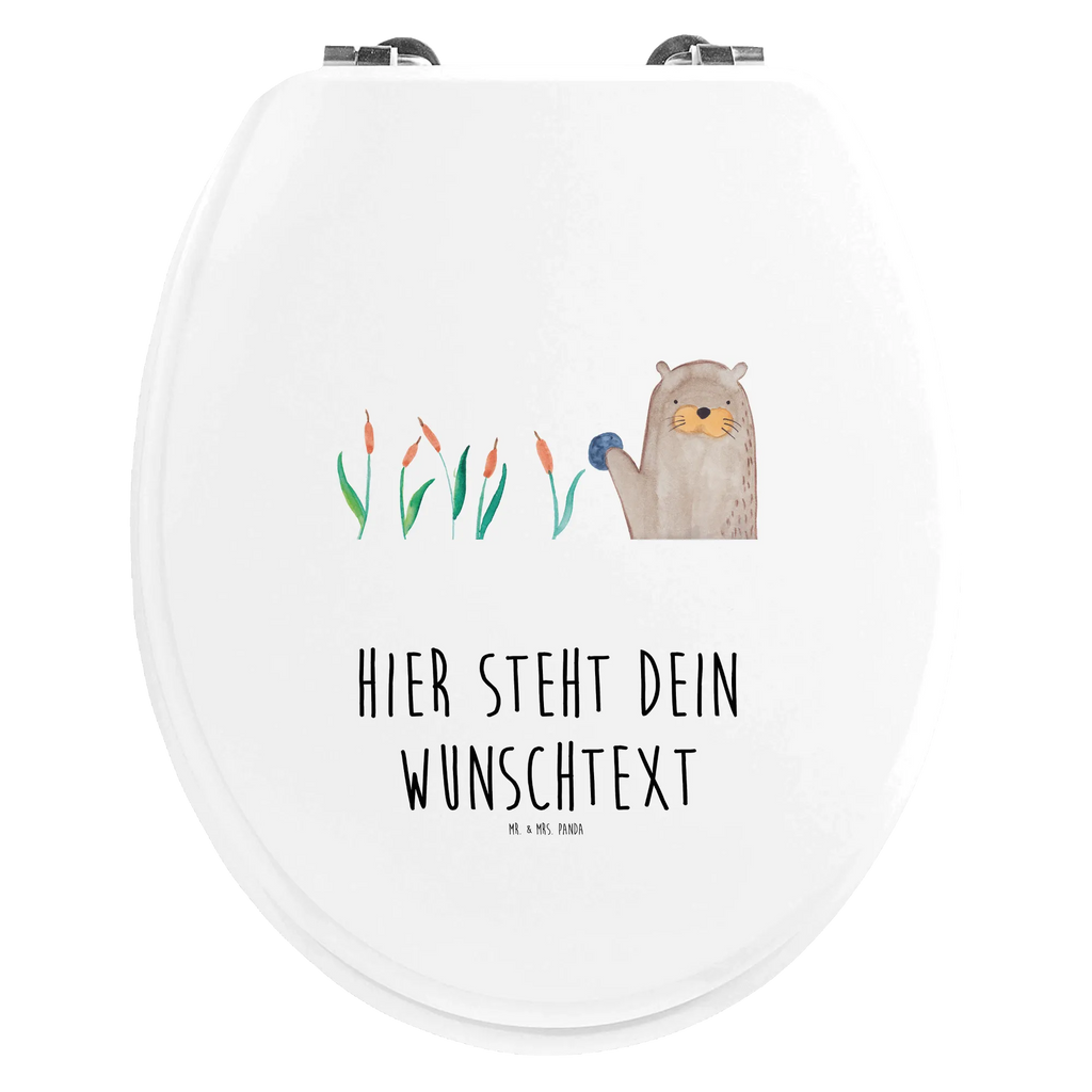 Personalisierter WC Sitz Motiv Otter mit Stein Personalisierter Klodeckel, Personalisierte Klobrille, Toilettendeckel mit Namen, Personalisierter Toilettendeckel, Personalisierter WC-Sitz, WC Sitz mit Namen, Otter, Fischotter, Seeotter, Otter Seeotter See Otter