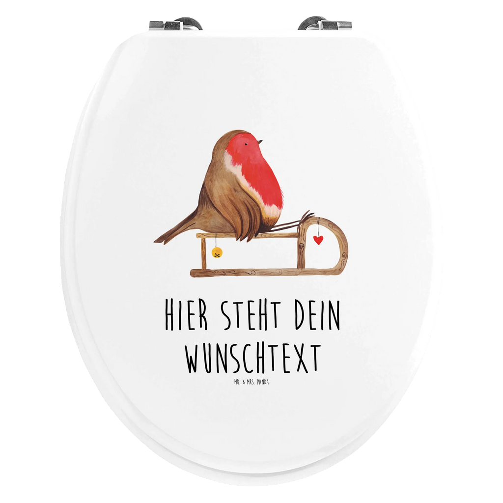 Personalisierter WC Sitz Motiv Rotkehlchen Schlitten WC Sitz mit Namen, Toilettendeckel mit Namen, Personalisierter Klodeckel, Personalisierter WC-Sitz, Personalisierter Toilettendeckel, Personalisierte Klobrille, Winter, Weihnachten, Weihnachtsdeko, Nikolaus, Advent, Heiligabend, Wintermotiv, Schlitten, Vogel