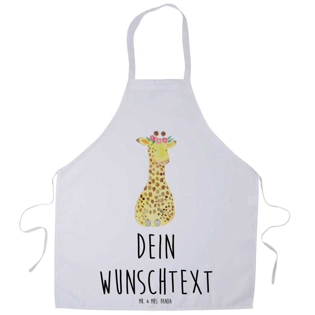 Personalized Cooking Apron giraffe flower wreath Africa, wreath of flowers, adventurer, friend, giraffe, self-love