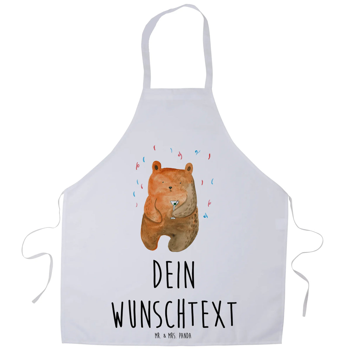 Personalized Cooking Apron bear party bear, teddy, teddy bear, cuddly toy, Good mood, Funny, Bring a present, Birthday present, Party, Present, Birthday, Partying, Celebrate