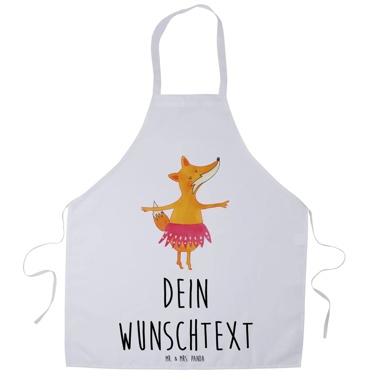Personalized Cooking Apron Fox ballerina animal lover, foxes, forest wildlife, clever as a fox, birthday, dancer, dancing, invitation, ballet, fox saying, vixen