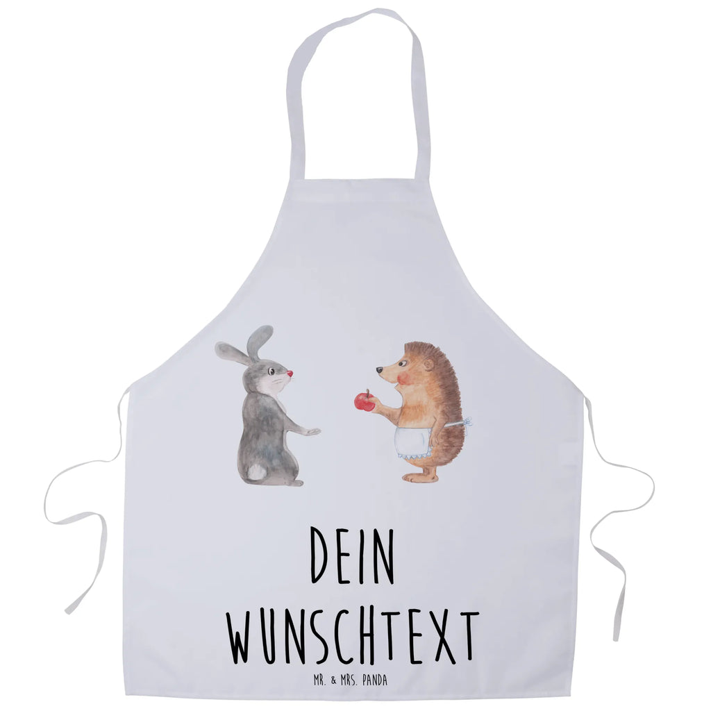 Personalized Cooking Apron Hare Hedgehog small animals, cute, funny, cute animal motives, hand drawn, small world, funny sayings, good mood, happy, gifts, gift ideas, special gifts, animal lover, card, love saying, lovesickness gift, romantic saying, hare, heartache, pain of separation, Hedgehog, Hedgehog and hare, consolation