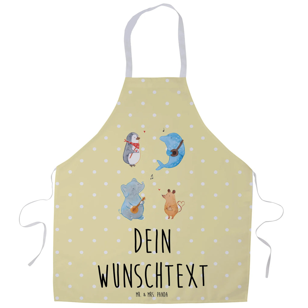 Personalized Cooking Apron Big tape small animals, cute, funny, cute animal motives, hand drawn, small world, funny sayings, good mood, happy, gifts, gift ideas, special gifts, animal lover, card, mouse, penguin, dog, music, triangle, elephant, guitar, band, dolphin, musicians
