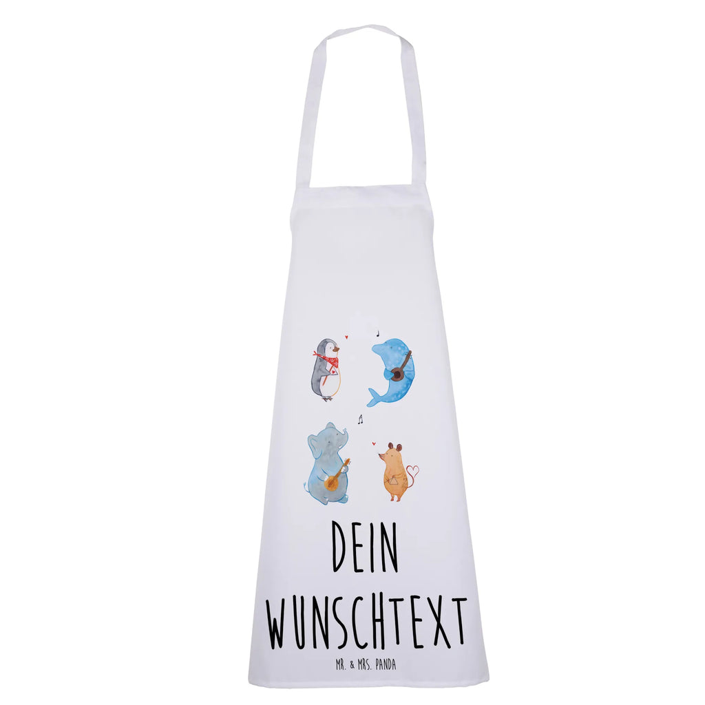 Personalized Cooking Apron Big tape small animals, cute, funny, cute animal motives, hand drawn, small world, funny sayings, good mood, happy, gifts, gift ideas, special gifts, animal lover, card, mouse, penguin, dog, music, triangle, elephant, guitar, band, dolphin, musicians