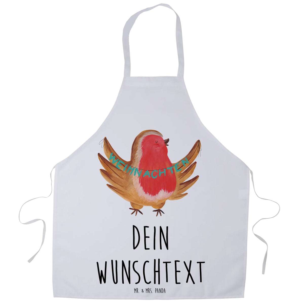 Personalized Cooking Apron robin Christmas Christmas time, snow, Christmas Eve, Merry Christmas, Christmas motif, bird, Christmas greeting