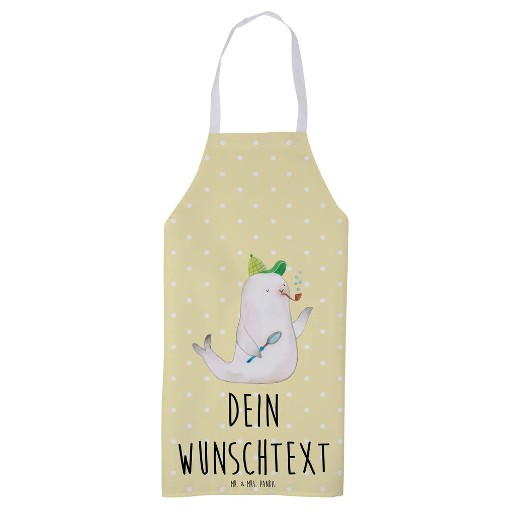 Personalized Cooking Apron seal sherlock small animals, cute, funny, cute animal motives, hand drawn, small world, funny sayings, good mood, happy, gifts, gift ideas, special gifts, animal lover, card