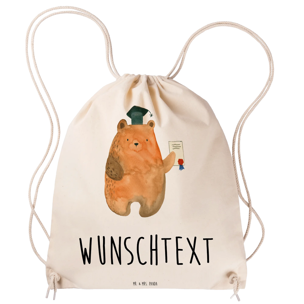 Personalized Sports Bag bear Test bear, teddy, teddy bear, cuddly toy, Abitur, degree, examination passed, certificate, examinations, diploma