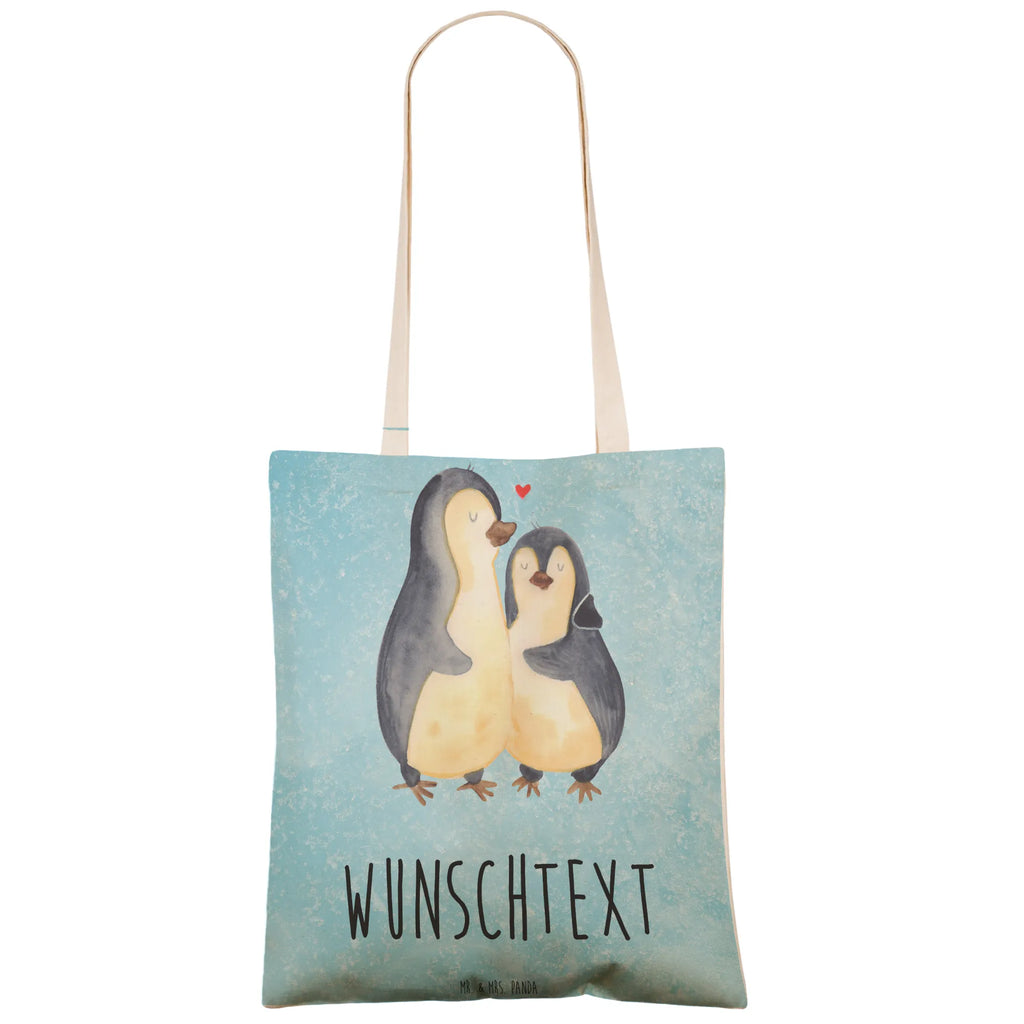 Personalized Shopping Bag Penguin embrace Penguin, North Pole, Winter, Penguins, engagement, anniversary, lovers, wedding gift, wedding day, penguin, wedding, love, love gift, proof of love