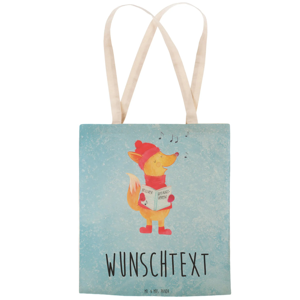 Personalized Shopping Bag Fox Singer Winter, Christmas, Christmas time, snow