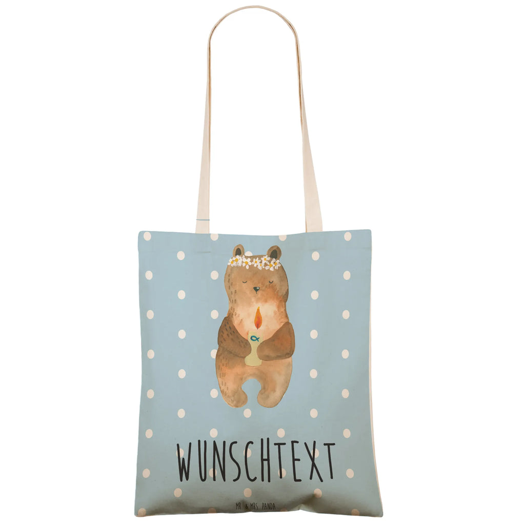 Personalized Shopping Bag bear communion bear, teddy, teddy bear, cuddly toy, God's blessing, catholic, communion, baptismal candle