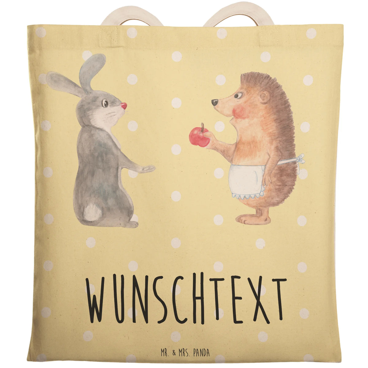 Personalized Shopping Bag Hare Hedgehog small animals, cute, funny, cute animal motives, hand drawn, small world, funny sayings, good mood, happy, gifts, gift ideas, special gifts, animal lover, card, Hedgehog, hare, love saying, heartache, consolation, Hedgehog and hare, pain of separation, lovesickness gift, romantic saying