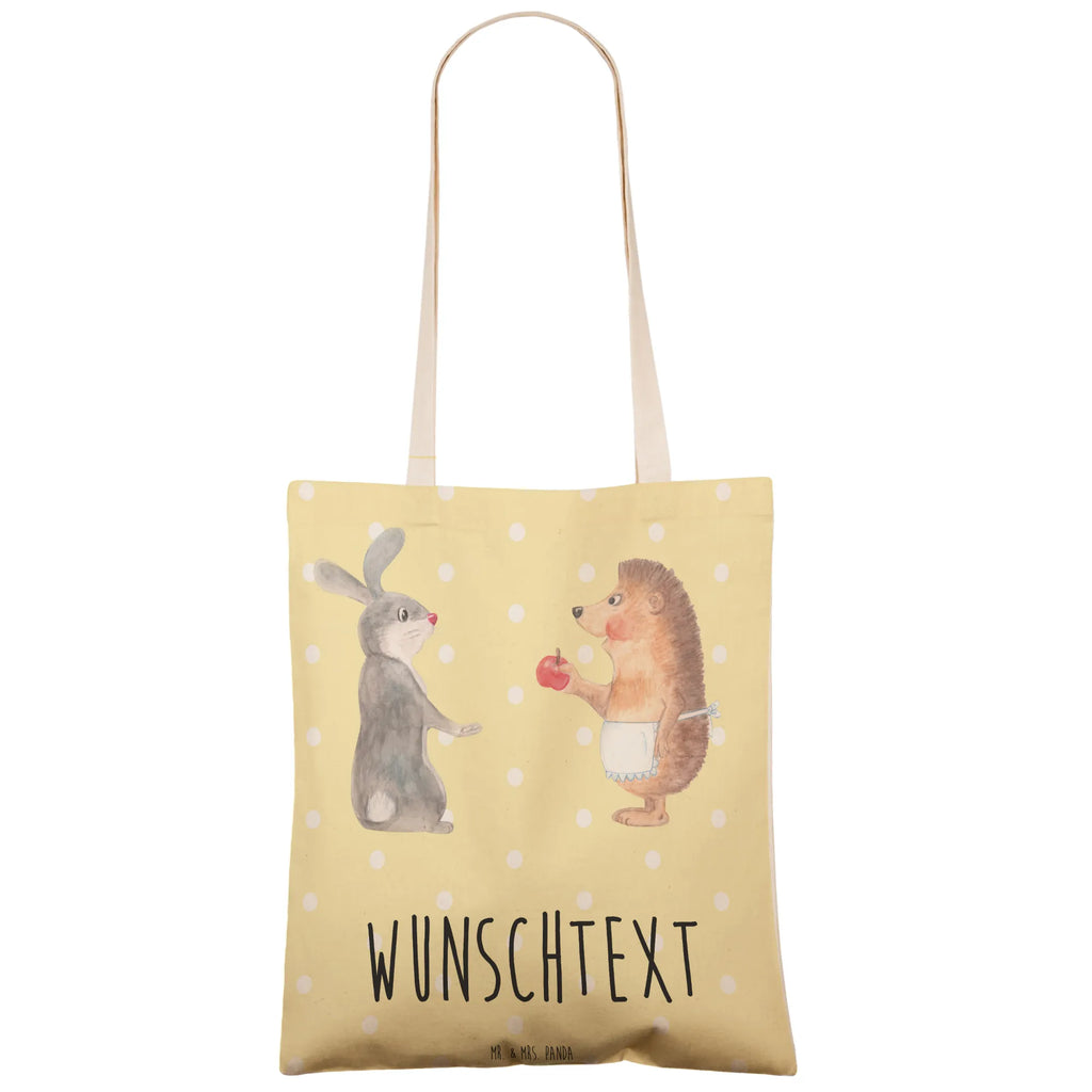 Personalized Shopping Bag Hare Hedgehog small animals, cute, funny, cute animal motives, hand drawn, small world, funny sayings, good mood, happy, gifts, gift ideas, special gifts, animal lover, card, Hedgehog, hare, love saying, heartache, consolation, Hedgehog and hare, pain of separation, lovesickness gift, romantic saying