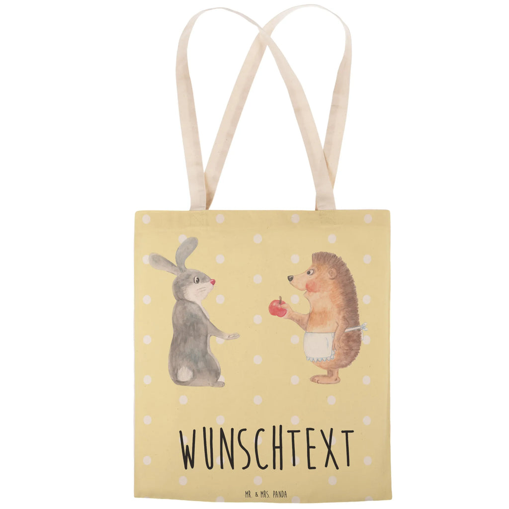 Personalized Shopping Bag Hare Hedgehog small animals, cute, funny, cute animal motives, hand drawn, small world, funny sayings, good mood, happy, gifts, gift ideas, special gifts, animal lover, card, Hedgehog, hare, love saying, heartache, consolation, Hedgehog and hare, pain of separation, lovesickness gift, romantic saying