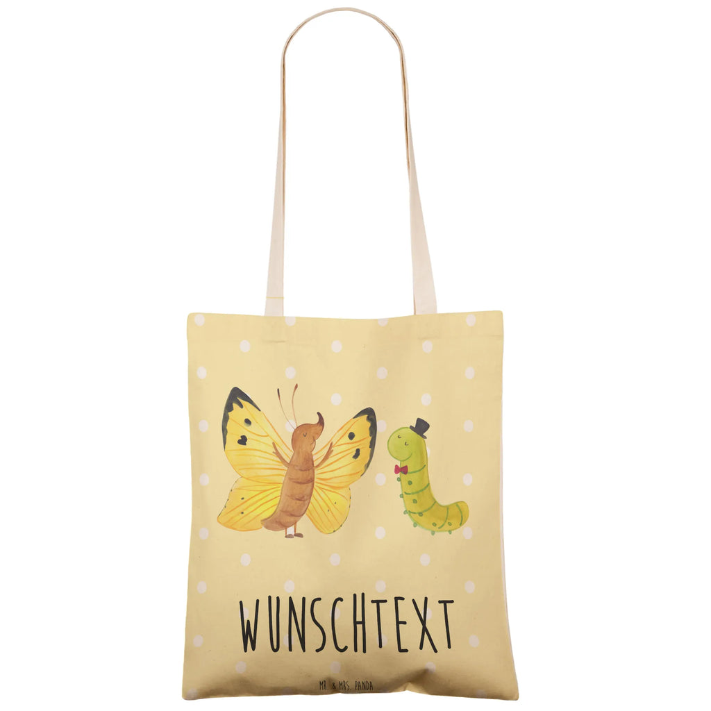 Personalized Shopping Bag Caterpillar butterfly small animals, cute, funny, cute animal motives, hand drawn, small world, funny sayings, good mood, happy, gifts, gift ideas, special gifts, animal lover, card, butterfly, growing up, Caterpillar, hat, cocoon, beauty, development, lemon butterfly