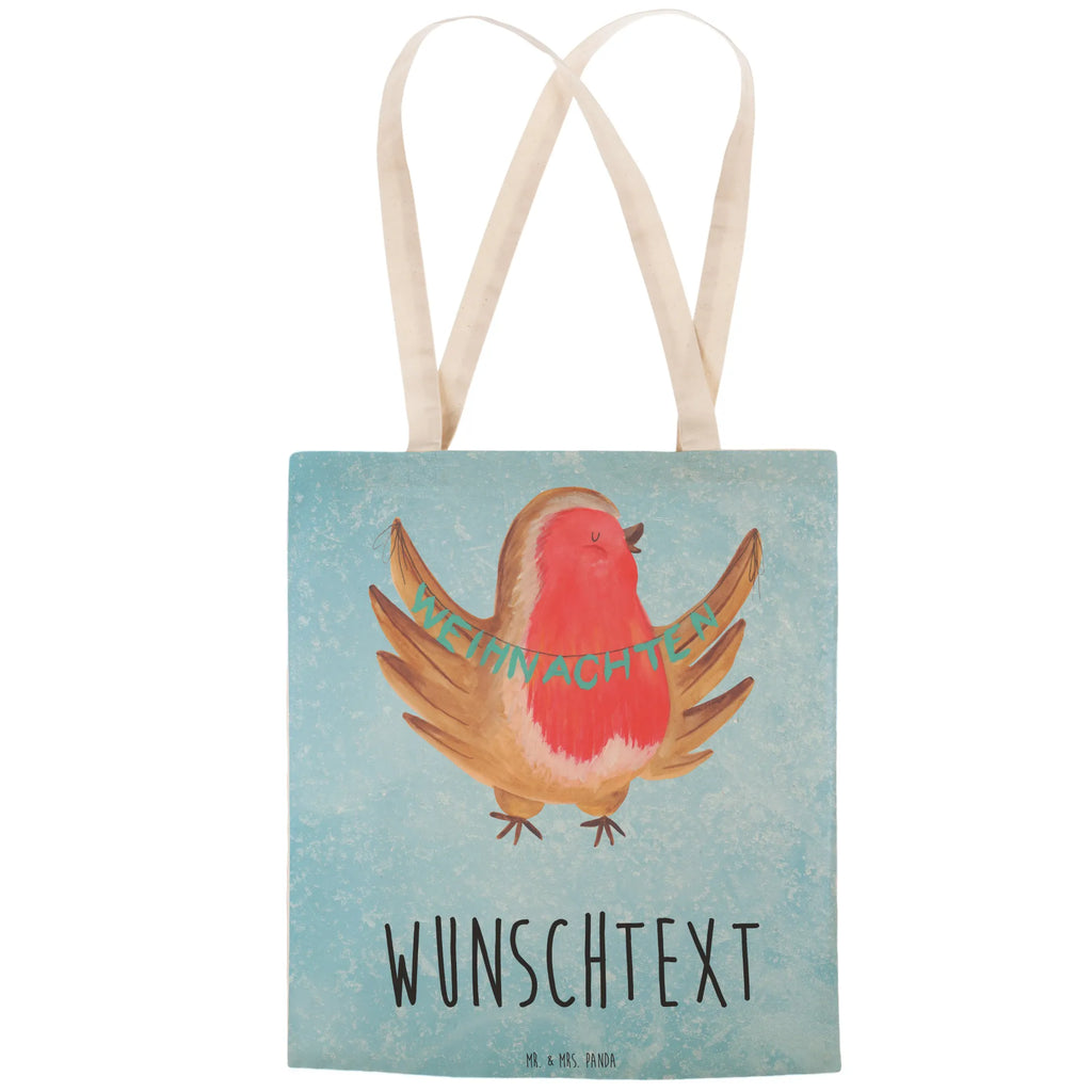 Personalizowana torba na zakupy rudzik Boże Narodzenie Zima, Boże Narodzenie, dekoracje świąteczne, Mikołaj, Adwent, Wigilia, zimowy motyw