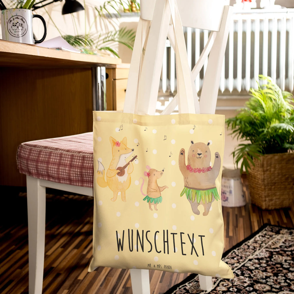 Personalized Shopping Bag forest animals Aloha small animals, cute, funny, cute animal motives, hand drawn, small world, funny sayings, good mood, happy, gifts, gift ideas, special gifts, animal lover, card, life, rabbit, dancing, aloha, forest animals, forest, music, hedgehog, bear, laughter
