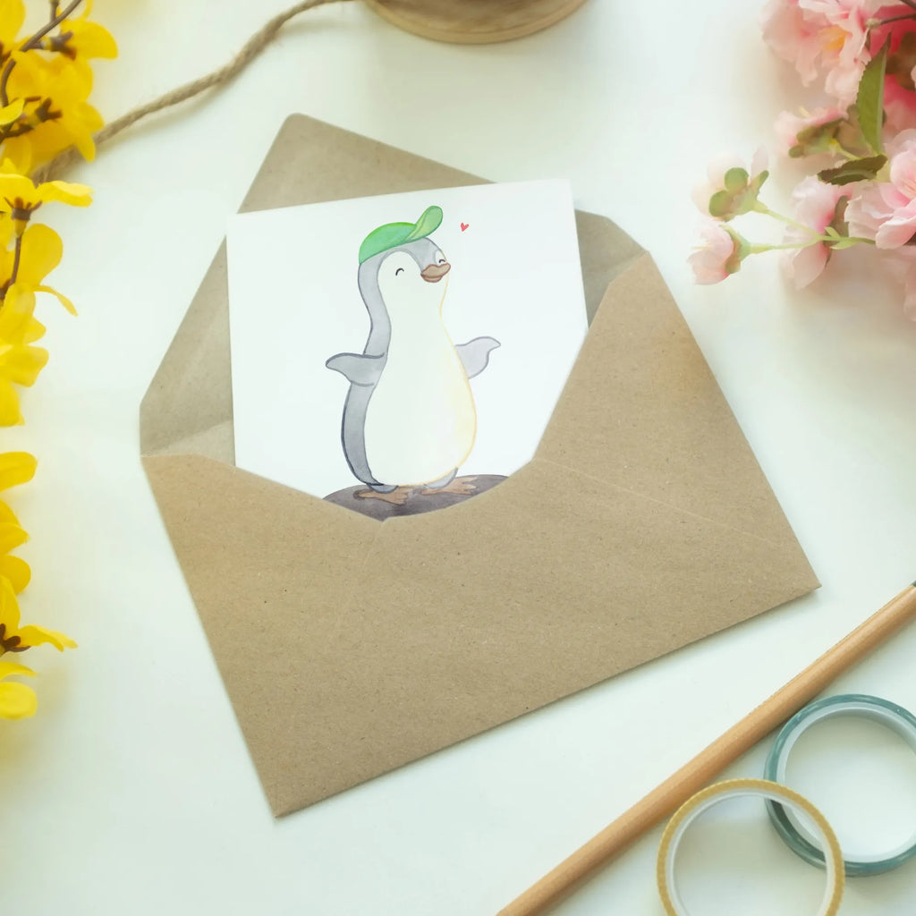 Personalised greetings card penguin skateboarding Gift, sport, hobby, giving, thank you, award, profit, athlete, skating, Skateboarding, skate rink, skateboard, skateboarding