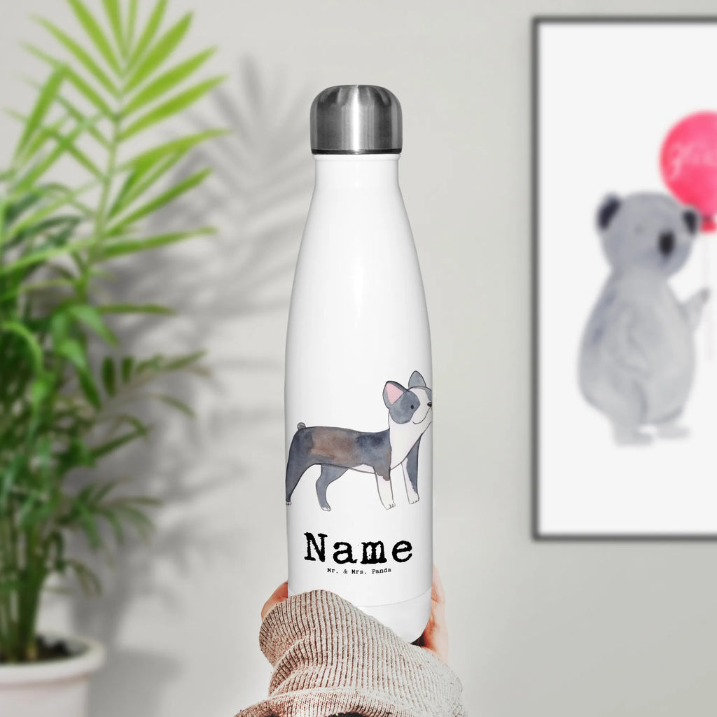 Personalised insulated bottle Boston Terrier Lifesaver Dog, dog breed, purebred dog, dog owner, gift, animal lover, giving, puppy