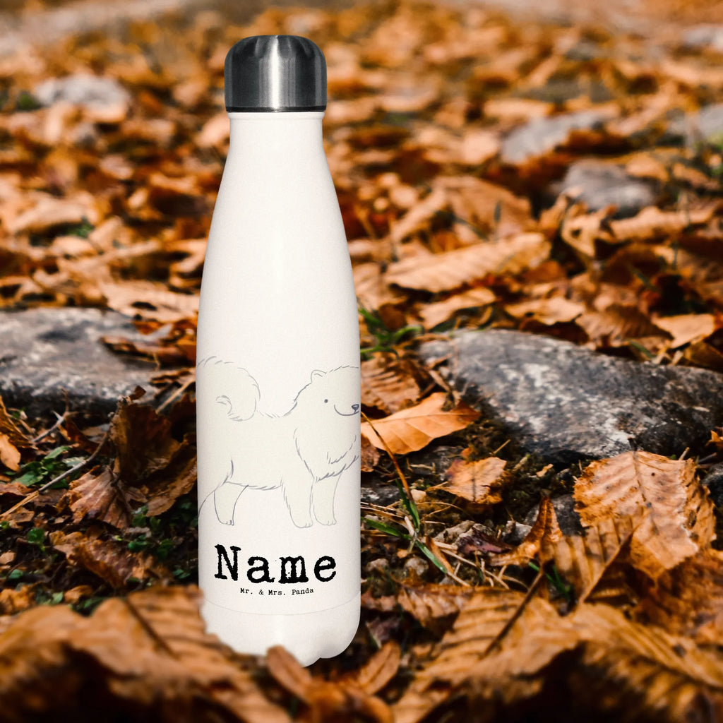 Personalised insulated bottle Samoyed Lifesaver Dog, dog breed, purebred dog, dog owner, gift, animal lover, giving, puppy
