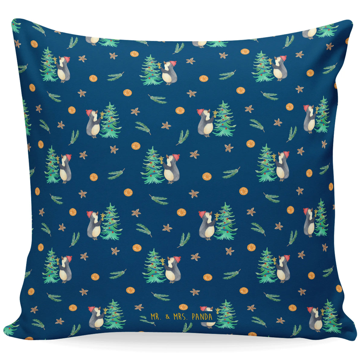Cushion penguin Christmas tree soft, pillow case, pad, 40x40, cushion, settee, fluffy, sofa, 40 x 40, pillows, bedroom, Pillow, bed, couch, Winter, Christmas, Christmas time, snow, Penguin