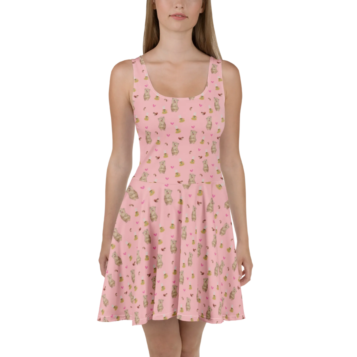 Summer dress bear Coffee teddy bear, cuddly toy, save the world, bears, morning routine, conquer the world, good morning