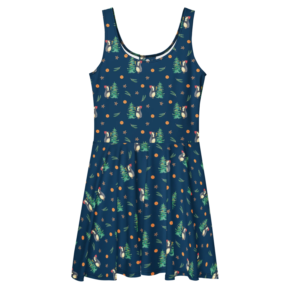 Summer dress penguin Christmas tree Skaterkleid, Kleid, Sommerkleid, Winter, Weihnachten, Weihnachtsdeko, Nikolaus, Advent, Heiligabend, Wintermotiv, Pinguin
