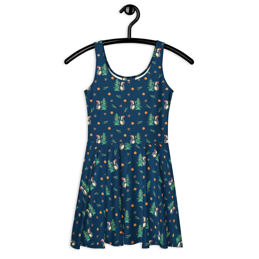Summer dress penguin Christmas tree Skaterkleid, Kleid, Sommerkleid, Winter, Weihnachten, Weihnachtsdeko, Nikolaus, Advent, Heiligabend, Wintermotiv, Pinguin