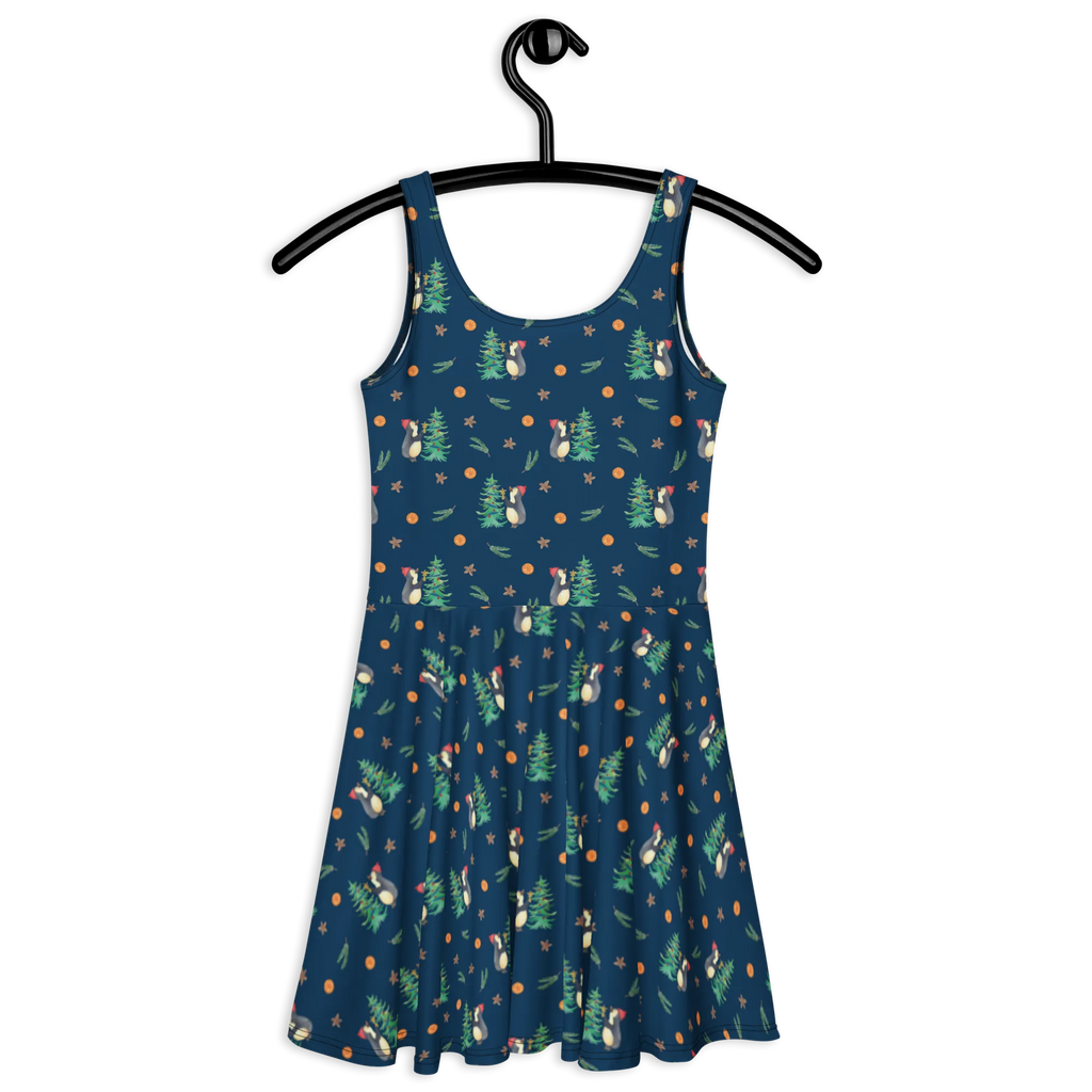 Summer dress penguin Christmas tree Skaterkleid, Kleid, Sommerkleid, Winter, Weihnachten, Weihnachtsdeko, Nikolaus, Advent, Heiligabend, Wintermotiv, Pinguin