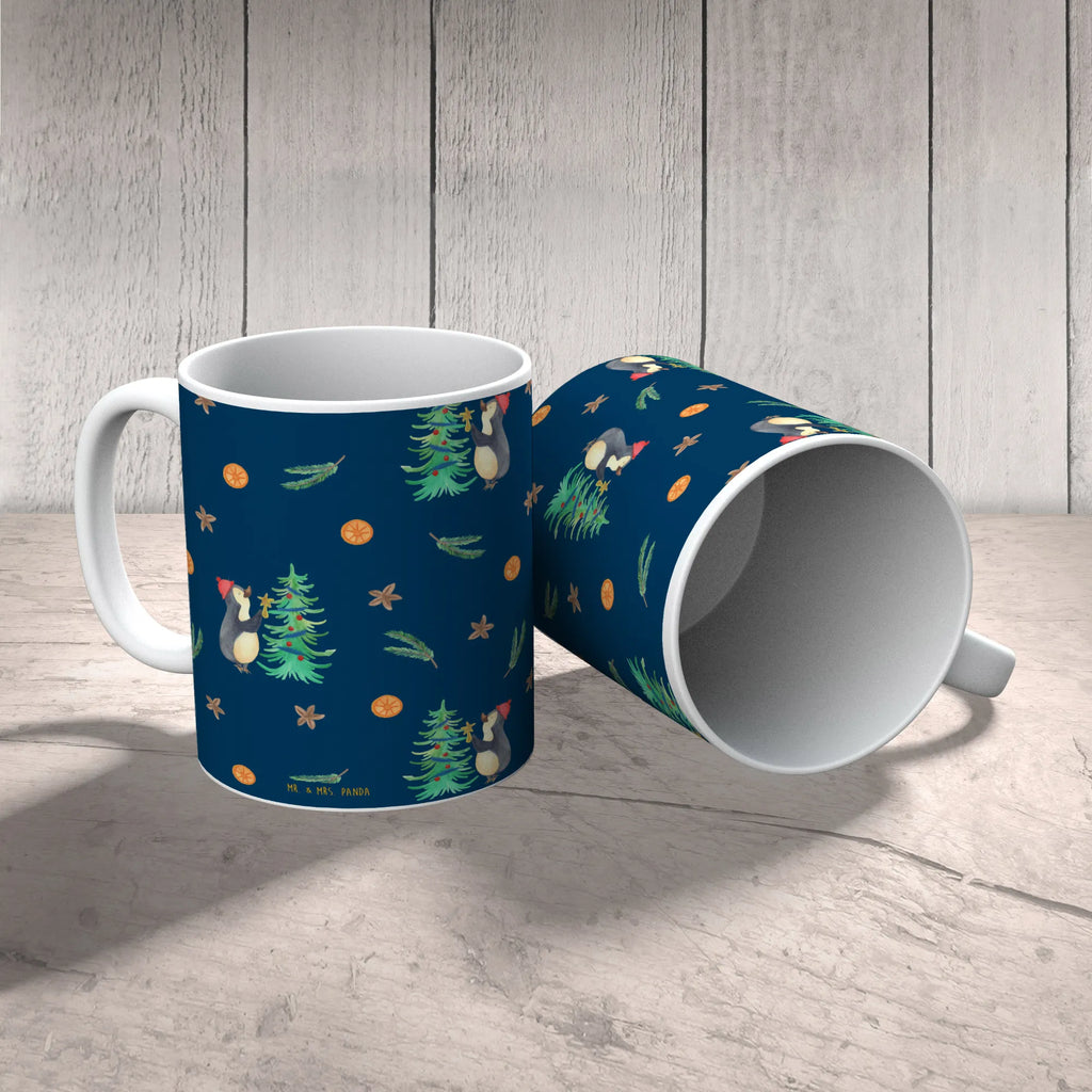 Tasse Pinguin Weihnachtsbaum Muster Tasse mit Zitaten, Porzellantasse, Tasse mit Motiven, Bürotasse, Kaffeetasse, Teetasse, Tasse, Keramiktasse, Geschenktasse, Winter, Weihnachten, Weihnachtsdeko, Nikolaus, Advent, Heiligabend, Wintermotiv, Pinguin