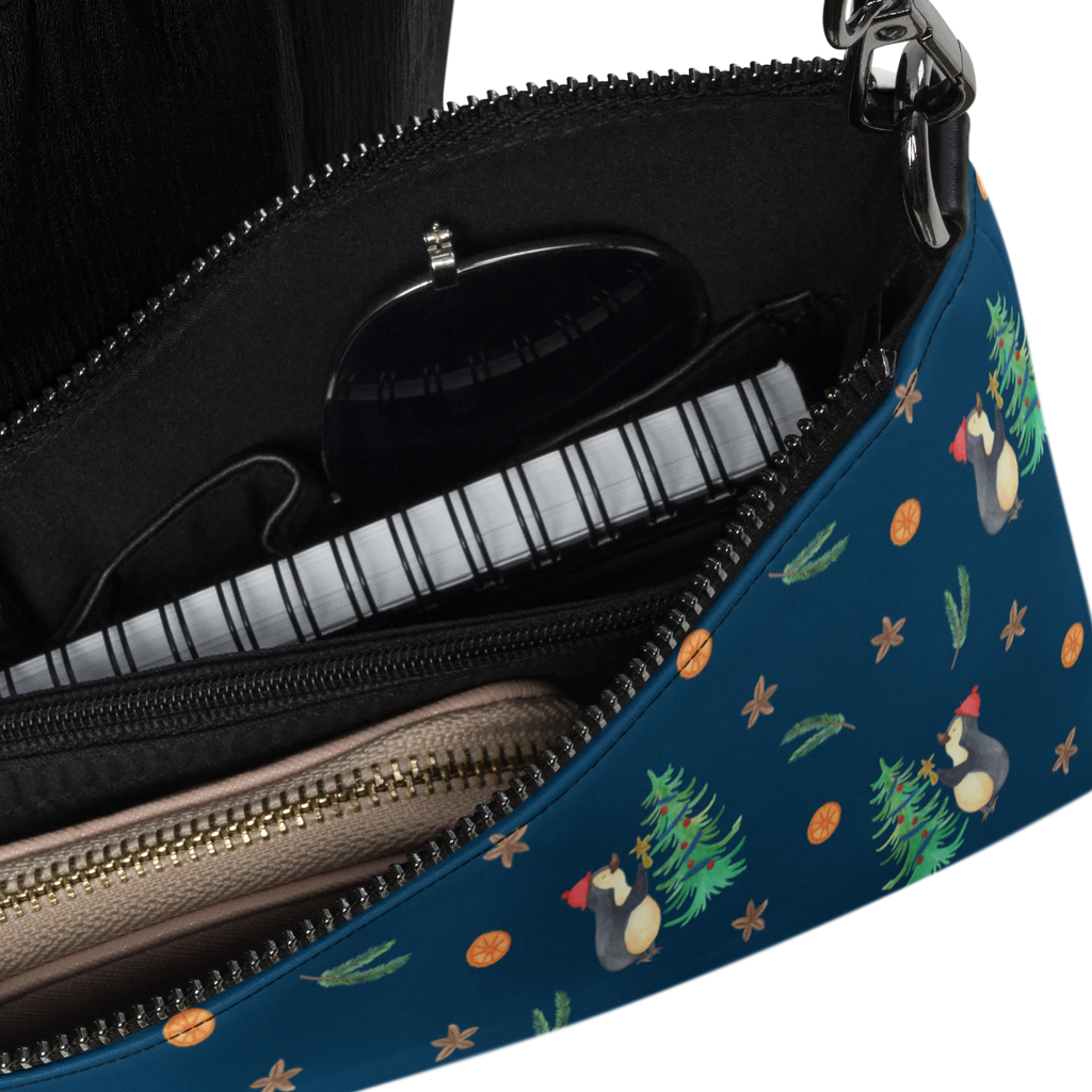 Handtasche Pinguin Weihnachtsbaum Muster Henkeltasche, Damentasche, Kleine Umhängetasche, Handtasche, Damen Umhängetasche, Taschen, Umhängetasche Damen, Abendtasche, Handtasche Damen, Kleine Handtasche Damen, Handtaschen Damen, Umhängetasche, Shopper Tasche, Weihnachten, Winter, Weihnachtsdeko, Nikolaus, Advent, Heiligabend, Wintermotiv, Pinguin