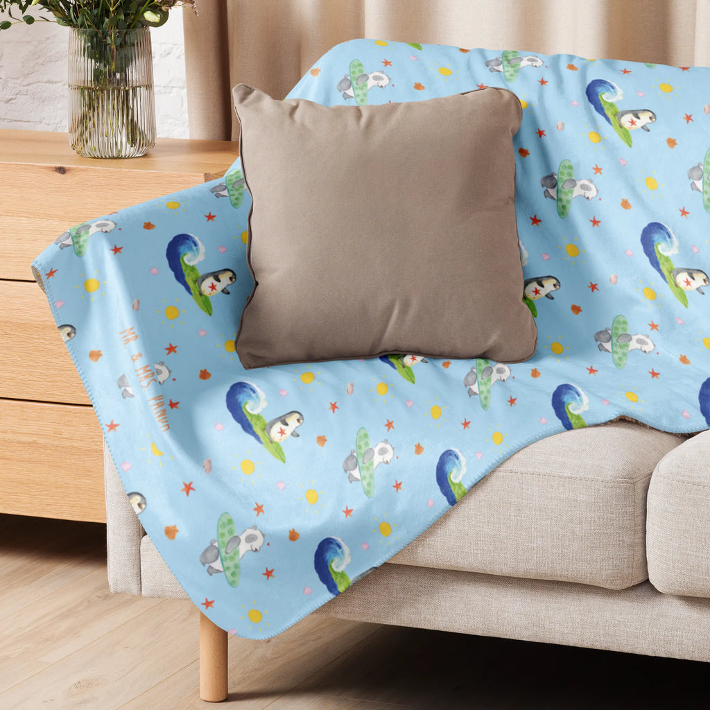 Sherpa cuddly blanket Penguin surfer Pinguin, Portugal, Urlaub, Hawaii, Wellen, surfen, Surfer, Wellen reiten, Pinguine