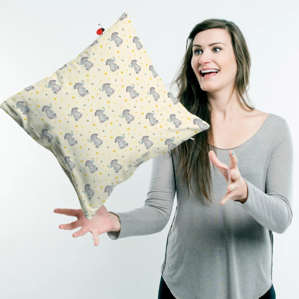 Cushion elephant bee pillow case, couch, settee, bedroom, cushion, sofa, pad, pillows, soft, Pillow, fluffy, 40 x 40, 40x40, bed, small animals, cute, funny, cute animal motives, hand drawn, small world, funny sayings, good mood, happy, gifts, gift ideas, special gifts, animal lover, card, love gift, love saying, anniversary, bee, elephant, love, wedding gift, proof of love, marriage proposal