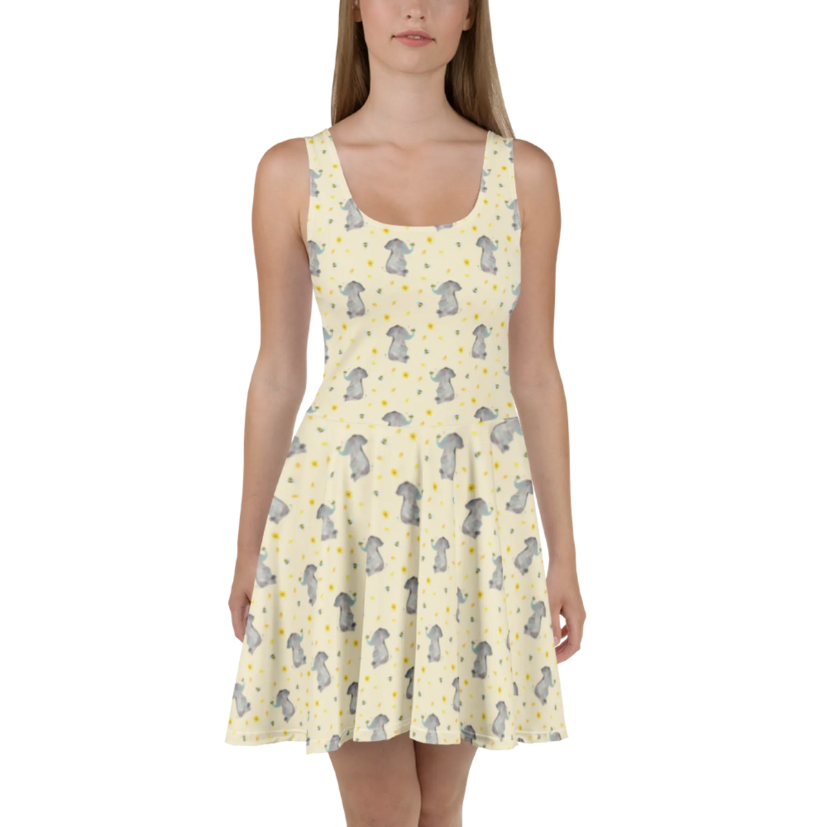 Sommerkleid Elefant Biene Muster Shirtkleid, Damenkleid, Kurzes Sommerkleid, Minikleid, Kleid, Stretchkleid, Kurzes Kleid, Skaterkleid, Damen-Sommerkleid, Ausgestelltes Kleid, Luftiges Sommerkleid, Sommerkleid, Swingkleid, Strandkleid, Jerseykleid, Urlaubskleid, A-Linien-Kleid, Freizeitkleid, Leichtes Sommerkleid, Tiere, Tiermotive, Lustige Sprüche, Gute Laune, Liebesspruch, Biene, Elefant, Liebesbeweis, Liebesgeschenk, Jahrestag, Liebe, Heiratsantrag, Hochzeitsgeschenk
