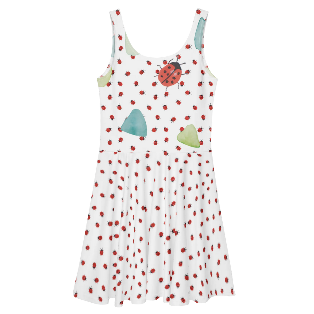Summer dress Ladybug Design Kleid, Skaterkleid, Sommerkleid, niedlich, Marienkäfer, Muster, verspielt, grüne Punkte, Aquarell