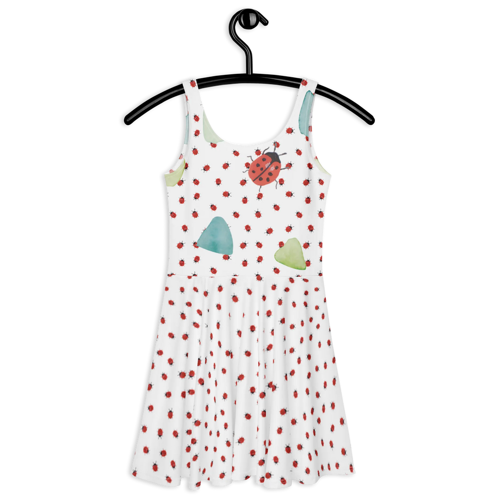 Summer dress Ladybug Design Kleid, Skaterkleid, Sommerkleid, niedlich, Marienkäfer, Muster, verspielt, grüne Punkte, Aquarell