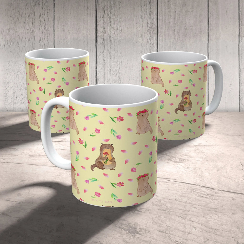 Mug otter Bunch of flowers latte mug, personalized mug, ceramic mug, office mug, novelty mug, gift mug, mug with designs, mug with quotes, mug, tea mug, coffee mug, custom mug, porcelain mug, otter, marten, sea otter, European otter, water mammal, aquatic animal, baby otter, predator, water, otter gifts, animal lover, gift ideas for animal lovers, animal, mammal, water animal, gifts for people in love, Otter Sea Otter Lake Otter
