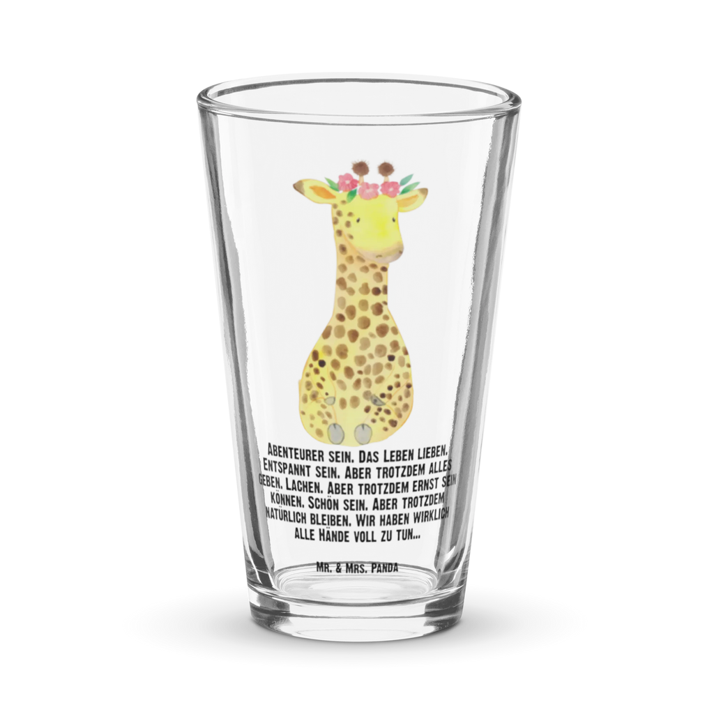 Premium drinking glass giraffe flower wreath premium glassware, tumbler, beer glass, cocktail glass, barware, dishwasher safe glass, glass, highball glass, stemware, drinking glass, luxury drinking glass, lead-free crystal glass, water glass, pint glass, Africa, friend, adventurer, self-love, wreath of flowers, giraffe