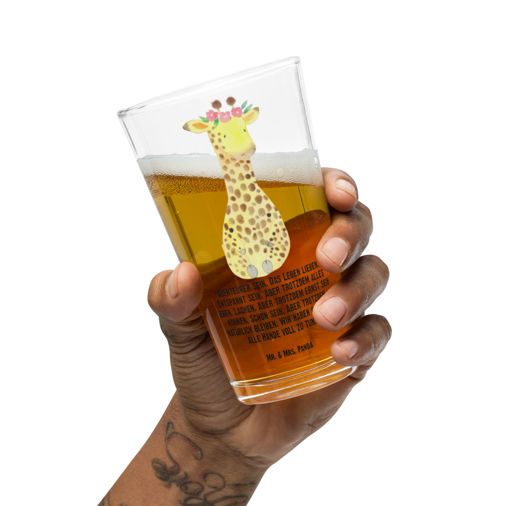 Premium drinking glass giraffe flower wreath premium glassware, tumbler, beer glass, cocktail glass, barware, dishwasher safe glass, glass, highball glass, stemware, drinking glass, luxury drinking glass, lead-free crystal glass, water glass, pint glass, Africa, friend, adventurer, self-love, wreath of flowers, giraffe