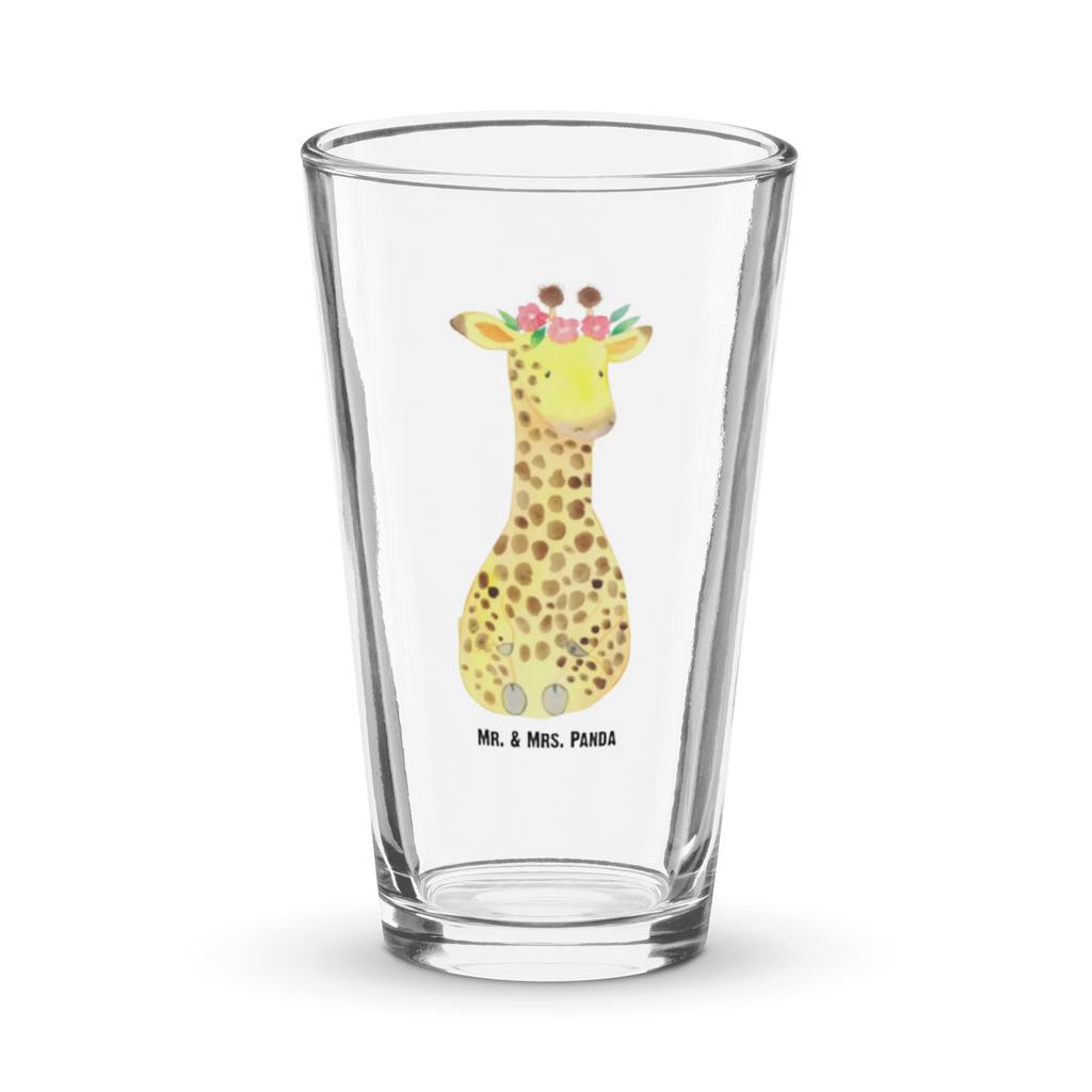 Premium drinking glass giraffe flower wreath premium glassware, tumbler, beer glass, cocktail glass, barware, dishwasher safe glass, glass, highball glass, stemware, drinking glass, luxury drinking glass, lead-free crystal glass, water glass, pint glass, Africa, friend, adventurer, self-love, wreath of flowers, giraffe
