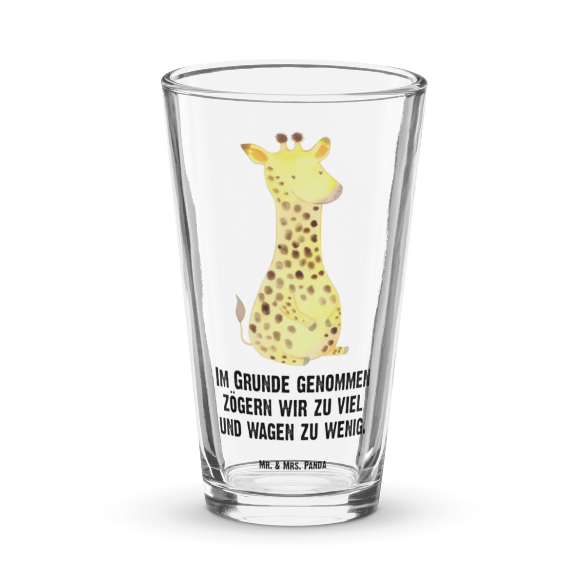 Premium Trinkglas Giraffe Zufrieden