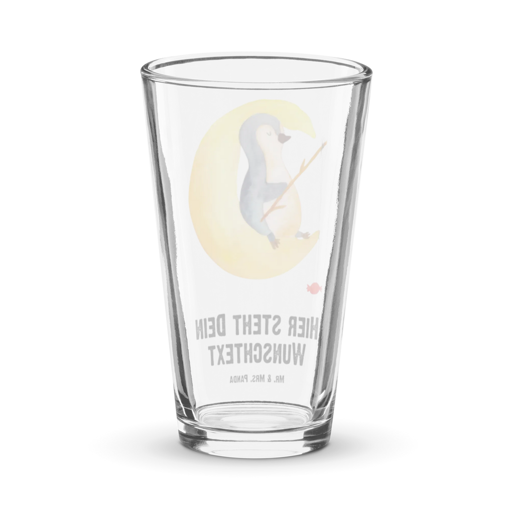 Personalized Drinking Glass Penguin moon Penguin, North Pole, Winter, Penguins, saying, guest room, penguins, night's rest, insomnia, bedroom, sleep, falling asleep