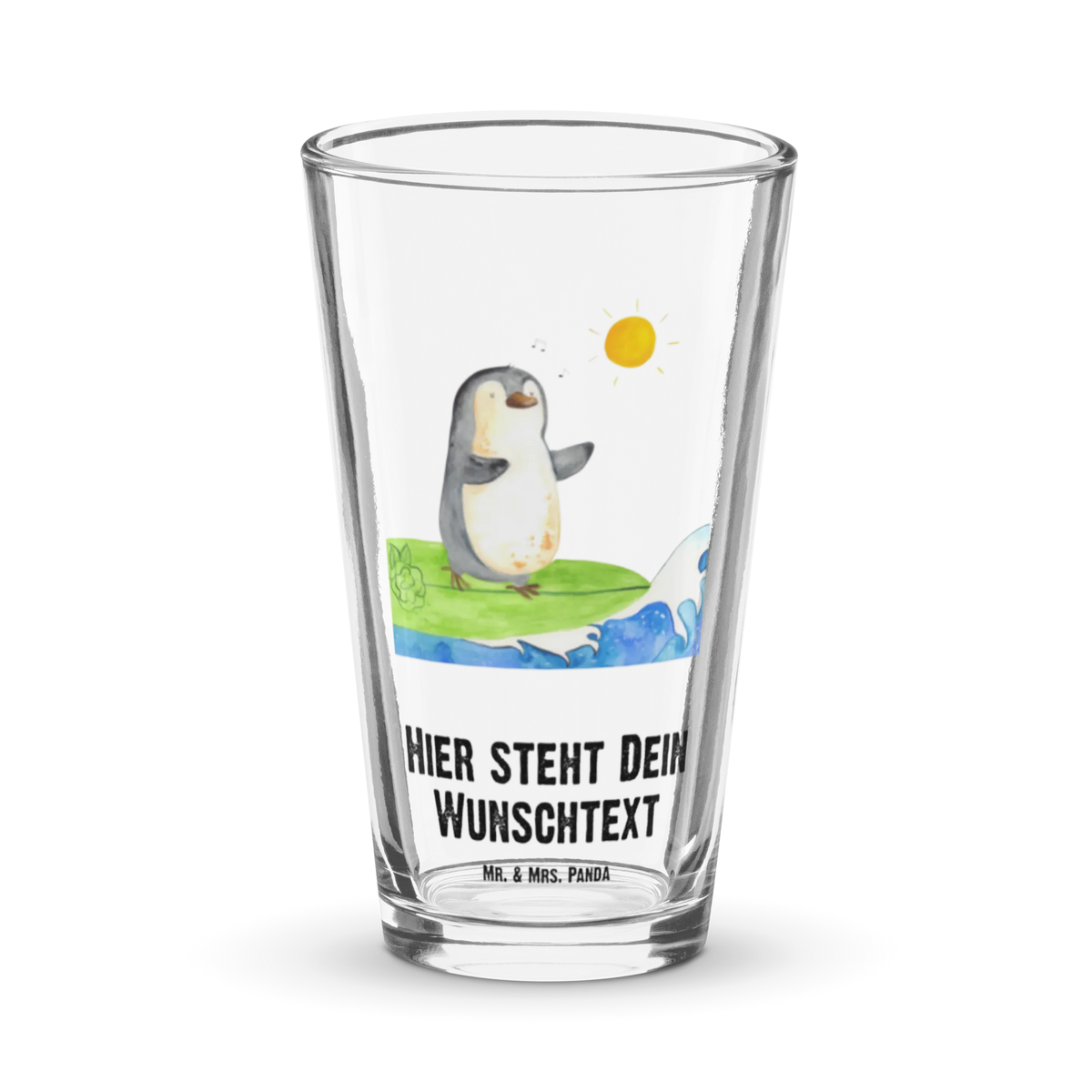 Personalized Drinking Glass Penguin surfer North Pole, Penguins, surfers, holidays, penguins, surfing, wave riding, waves