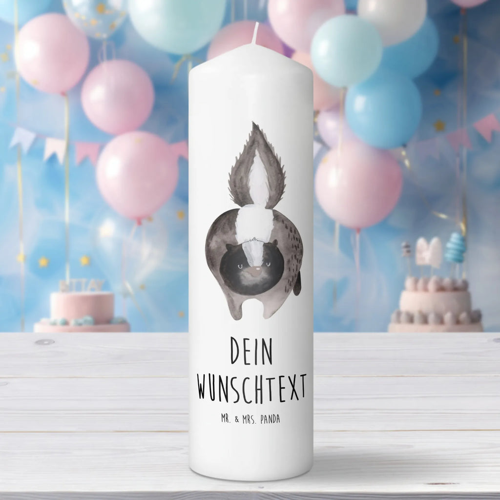 Personalised candle skunk attack Skunk, threatening, wild animal, stinker, skunk, stinky, predator, angry
