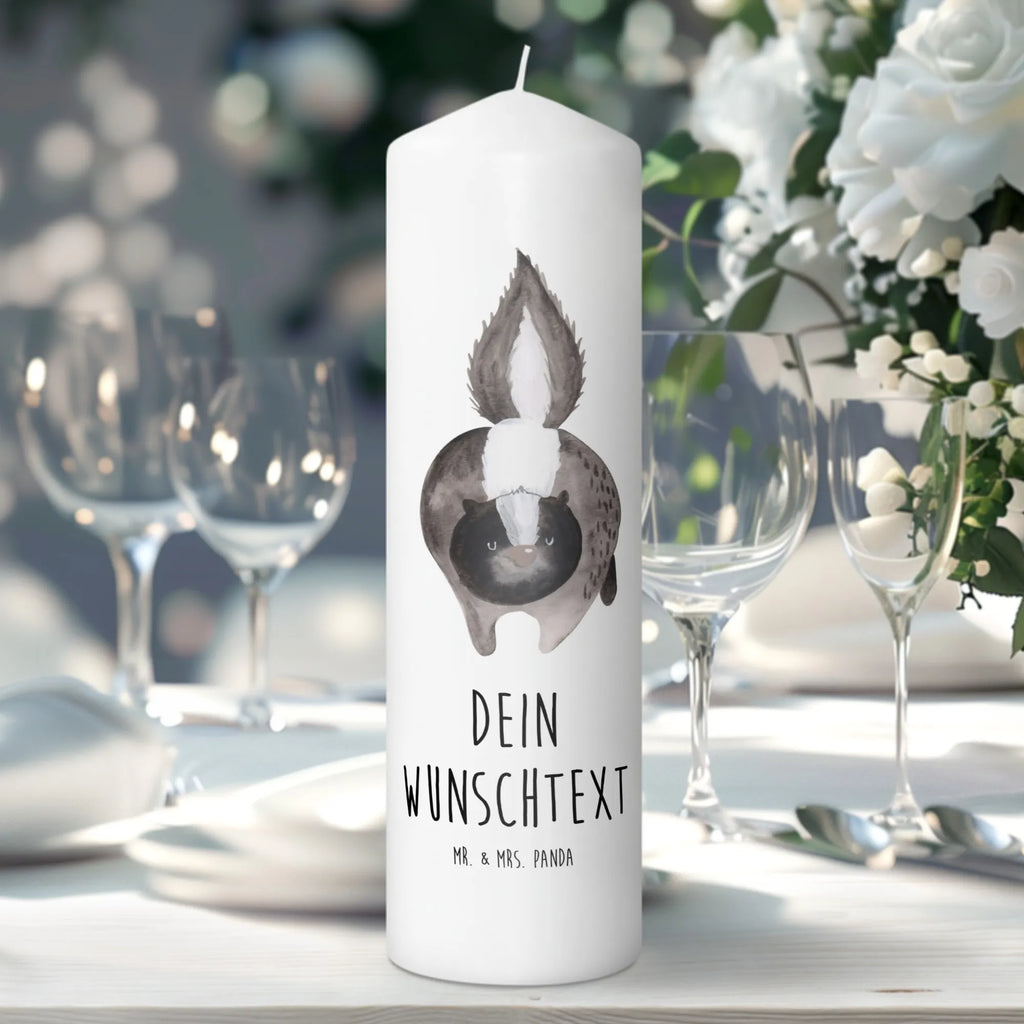 Personalised candle skunk attack Skunk, threatening, wild animal, stinker, skunk, stinky, predator, angry