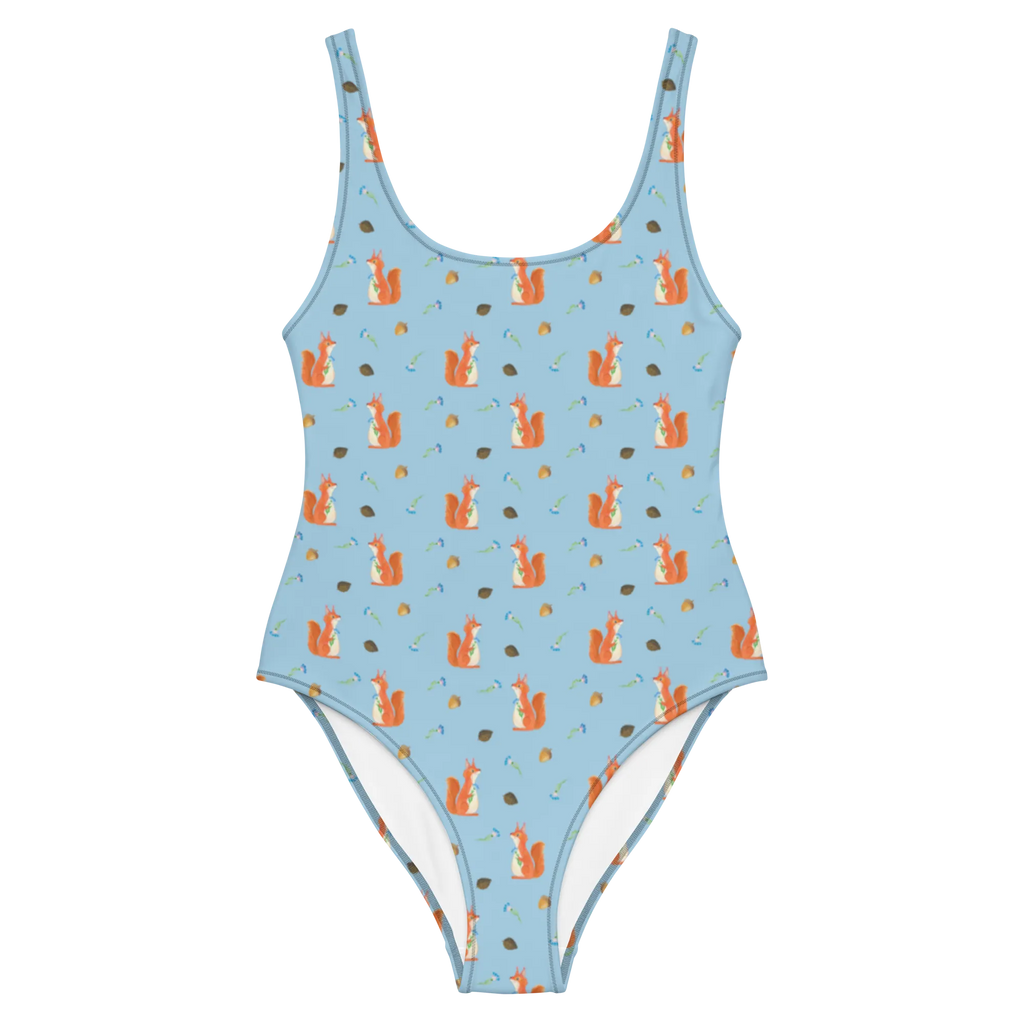 Badeanzug Eichhörnchen Blume Muster Rückenfreier Badeanzug, Luxus-Bademode, Badeanzug, Swimsuit, Badebekleidung, Bademode, Tiere, Tiermotive, Lustige Sprüche, Gute Laune, Eichhörnchen, Spaß, Motivation Sprüche, glücklich Spruch, Motivation Bilder, Spruch Deko, Spruch Positiv, Eichhorn, Lachen